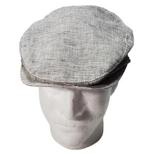 H&M Light Gray Cabbie Newsboy Flat Hat Cap Size Medium
